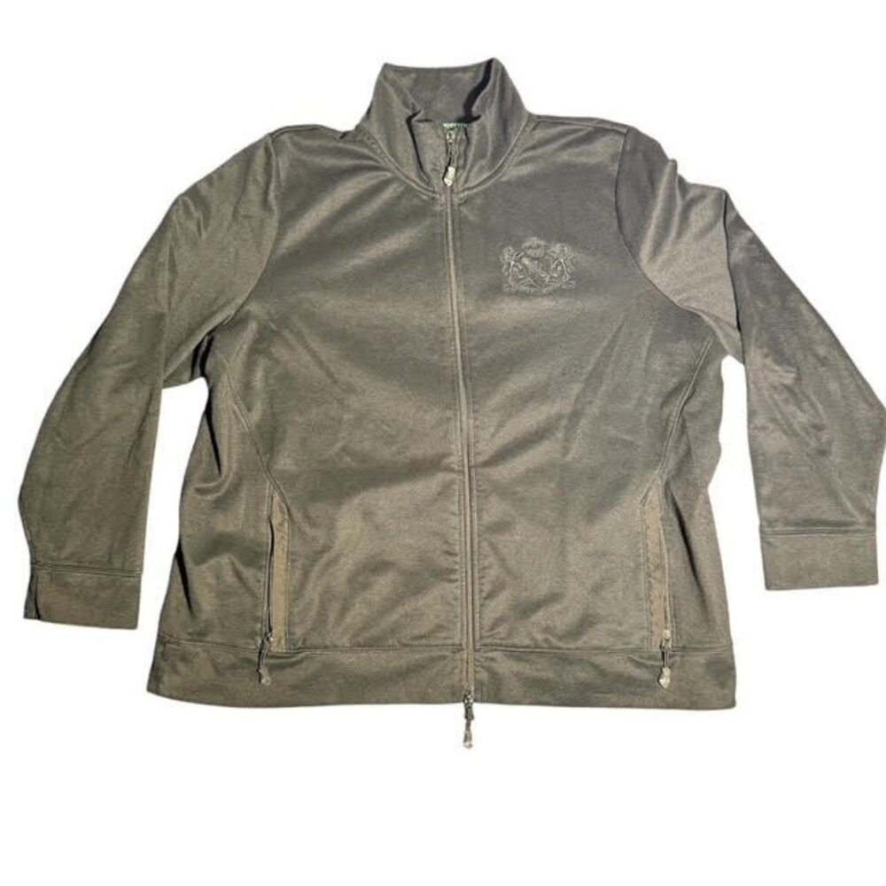 RALPH LAUREN Black Lauren Active Embroidered Full Zip-up